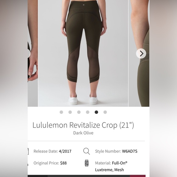 🍋Women’s Lululemon Revitalize 21” Crop size 6🍋 - Picture 14 of 15